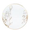 EcoQuality 9" inch Round White Plastic Plates with Gold Floral Antique Design - Disposable China Like Party Plates, Heavy Duty Salad Plates, Dinner Plate, Desserts, Wedding, Serveware (30 PACK) view 1