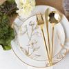 EcoQuality 9" inch Round White Plastic Plates with Gold Floral Antique Design - Disposable China Like Party Plates, Heavy Duty Salad Plates, Dinner Plate, Desserts, Wedding, Serveware (30 PACK) view 3