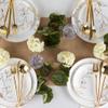EcoQuality 9" inch Round White Plastic Plates with Gold Floral Antique Design - Disposable China Like Party Plates, Heavy Duty Salad Plates, Dinner Plate, Desserts, Wedding, Serveware (30 PACK) view 4