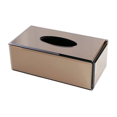 tissue box cover Exquisite and Durable Tissue Box Household Personality Fashion Glass Tissue Box Large Capacity Tissue Box Holder Decorative tissue holder (Color : Brown)