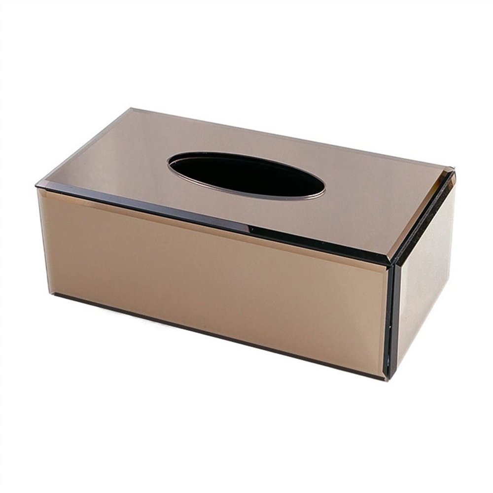 tissue box cover Exquisite and Durable Tissue Box Household Personality Fashion Glass Tissue Box Large Capacity Tissue Box Holder Decorative tissue holder (Color : Brown)