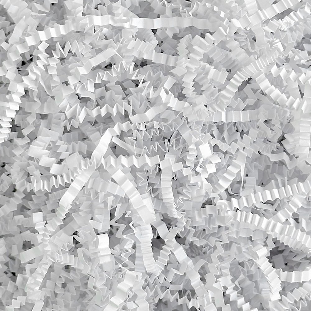 1LB Crinkle Cut Paper Shred Filler for Gift Box Bag and Basket On Holidays (White)