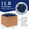 Corlcol 1LB Crinkle Cut Paper Shred Filler for Gift Box Bag and Basket On Father's Day(Navy Blue view 2