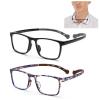 AQWANO 2 Pack Sports Style Reading Glasses for Women Men, Neck Hanging Computer Blue Light Block Comfortable and Flexible Readers Anti Glare, 1.25 view 1