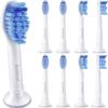 Replacement Heads - Compatible with Philips Sonicare Replacement Heads - Medium Replacement Toothbrush Head - Replaces HX6015/03 SimplyClean Toothbrush Heads - White - 8 Pcs view 1
