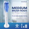 Replacement Heads - Compatible with Philips Sonicare Replacement Heads - Medium Replacement Toothbrush Head - Replaces HX6015/03 SimplyClean Toothbrush Heads - White - 8 Pcs view 2