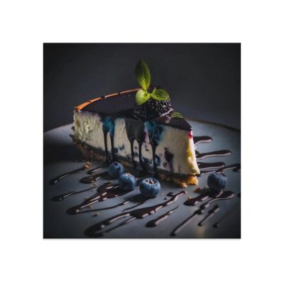 Food Ice Cream Cake Blueberry Juice Blackberry Mint Chocolate Dark Background Room Aesthetics Posters Canvas Posters Bedroom Decoration Sports Office Decoration Gifts Wall Art Decoration Printing Post