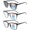 COJWIS 3 packs Progressive Multifocus Reading Glasses for Women Men UV Protection Contains Multifocal Sunglasses with Spring Hinge (3 Mix Color, 2.25, multiplier_x) view 1