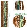 100 pcs Mixed Themed Party Paper Straws, Jungle Safari Camo Green Camouflage Brown Giraffe Cheetah Leopard Animal Print Picnic BBQ Drinking Straws, Cute Forest Cake Pop Sticks (Gone Hunting) view 3