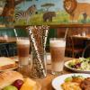 100 pcs Mixed Theme Party Paper Straws, Jungle Zoo Animal Print Brown Giraffe Picnic Leopard Cheetah Zebra Picnic BBQ Bar Drinking Straws, Cute Birthday Wedding Cake Pop Sticks (Wild Safari) view 2