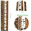 100 pcs Mixed Theme Party Paper Straws, Jungle Zoo Animal Print Brown Giraffe Picnic Leopard Cheetah Zebra Picnic BBQ Bar Drinking Straws, Cute Birthday Wedding Cake Pop Sticks (Wild Safari) view 3