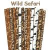 100 pcs Mixed Theme Party Paper Straws, Jungle Zoo Animal Print Brown Giraffe Picnic Leopard Cheetah Zebra Picnic BBQ Bar Drinking Straws, Cute Birthday Wedding Cake Pop Sticks (Wild Safari) view 4
