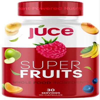 Terra Kai Organics Juce Formula, Organic Super Fruit - Gluten/Gelatin Free, Soy Free & Vegan- Reds Superfood Capsules- 23 Fruits (90 Count)