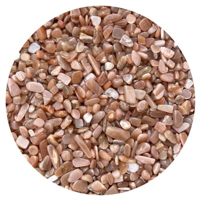 Wholesale Natural Semi Tumbled Multi Peach Moonstone Gemstone Chips, Crushed Mini Crystals, Undrilled Crystal Chips (Multi Peach Moonstone, 10 Pounds)