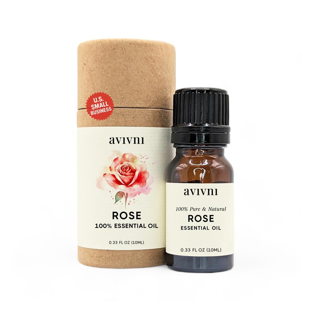 Avivni Bulgarian Rose Otto Essential Oil - 100% Pure & Natural, Undiluted for Aromatherapy, Hair, Diffuser (0.33oz - 10ml)