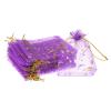 PATIKIL Moon Star Printed Organza Bags, 50 Pcs 4.72x3.5 Inch Drawstring Mini Pouches Favor Gift Candy Jewelry Bags for Christmas Thanksgiving Festival Party Wedding, Dark Purple view 1