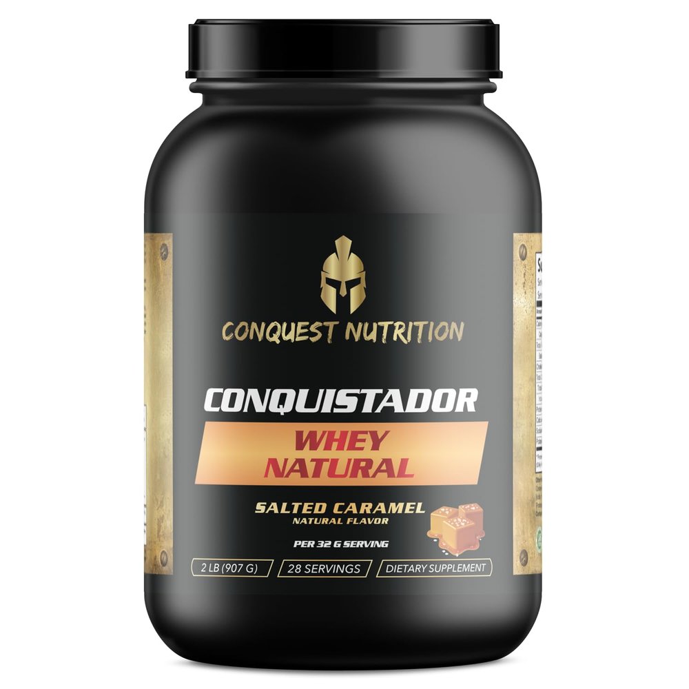 Conquest Nutrition Conquistador Whey Protein, Natural, Salted Caramel, 2lb