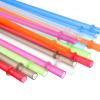 25pcs reusable straws, 9 inch, hard plastic straws, 16oz -30oz large cup straws colored with cleaning brush, BPA-free (25 solid color blends +1 straw brush, 7.3 * 230mm/0.28 * 9 inches view 2