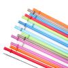25pcs reusable straws, 9 inch, hard plastic straws, 16oz -30oz large cup straws colored with cleaning brush, BPA-free (25 solid color blends +1 straw brush, 7.3 * 230mm/0.28 * 9 inches view 3