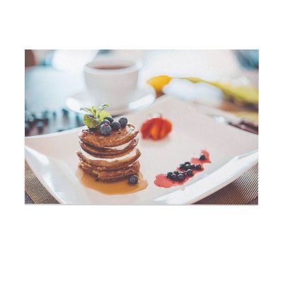 Healthy Pancakes with Cottage Cheese And Blueberries White Disk Background Room Aesthetics Posters Canvas Posters Bedroom Decoration Sports Office Decoration Gifts Wall Art Decoration Printing Posters
