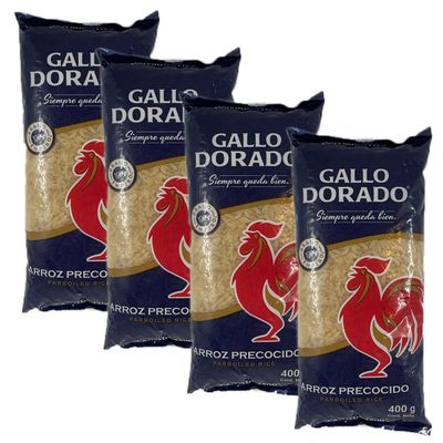 Gallo Dorado - Parboiled Rice - Arroz Precocido 400G (Pack of 4)