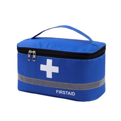 ZORZA Household Medical Bag-Medical Storage Box Storage Basket Home Medical Box Outdoor Multi-Functional Supplies Storage Bag-Sapphire Blue Large