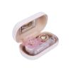 RURAUOGR Cute Contact Lens Case, Flower Design Pearl Inlay Glasses Case Travel Kit (White) view 1