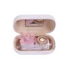 RURAUOGR Cute Contact Lens Case, Flower Design Pearl Inlay Glasses Case Travel Kit (White) view 2