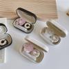 RURAUOGR Cute Contact Lens Case, Flower Design Pearl Inlay Glasses Case Travel Kit (White) view 4