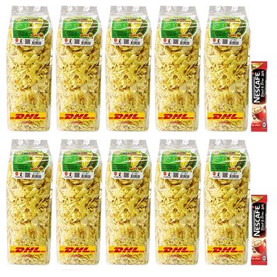 500g Fried Durian Chips Yellow Crispy Monthong OTOP Thailand Fruit Exotic Healthy Snack Vegan Free Coffee SHIPPING BY DHL (Packs of 10) By Beautygoodshop [Get Free For You Beauty Gifts]