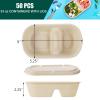 Yesland 50 Pcs Compostable Take Out Food Containers with Lid, 33 oz Bagasse to Go Container 2 Compartment Rectangular Disposable Paper Bowl, Meal Prep Food Container for Salad Leftovers view 2