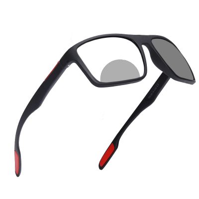 2023 Transition Photochromic Bifocal Reading Glasses for Men Women Square Safety Sports Sunglasses Readers (black, 0, multiplier_x)