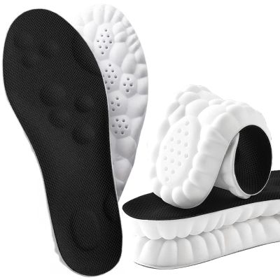 2 Pairs 4D Cloud Insoles for Men,4D Cloud Technology Insole Super Soft,4D Sports Memory Foam Insoles,Elastic Strong Arch Shock-Absorbing Insole for Men Women (Black, 39-40)