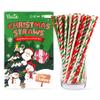 PakTalk Christmas Paper Straws, 10 Styles 200 Pack Red Green Gold Christmas Straws Tree Snowflake Decoration Drinking Straws for Christmas, New Year, Holiday, Party (0.24" x 7.75", 200 Pack) view 1