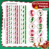 PakTalk Christmas Paper Straws, 10 Styles 200 Pack Red Green Gold Christmas Straws Tree Snowflake Decoration Drinking Straws for Christmas, New Year, Holiday, Party (0.24" x 7.75", 200 Pack) view 2