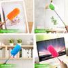 4 Pack Microfiber Feather Duster, with Extendable Pole and Bendable Head, Washable Microfibre Cleaning Tool for Cleaning Office, Car, Computer, Furniture, Sofa, Photo Frame view 3