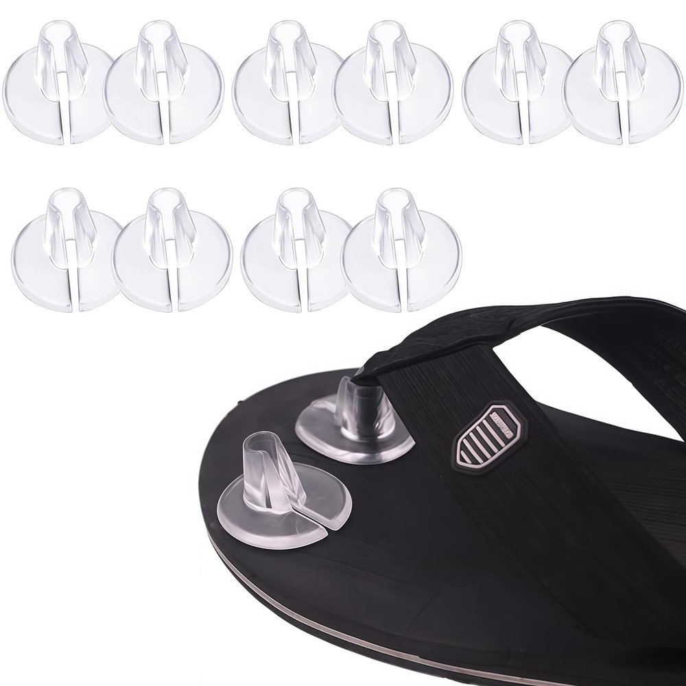 5 Pairs Clear Silicone Gel Sandal Thong Toe Protectors Flip Flops Toe Guard Cushions Anti-Skid Forefoot Pads Smooth for Men and Women 4x3.5cm