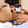 Gerrii 100 Pack Disposable Coffee Cups with Lids and Straws, Motivational Paper Cups with 6 Quotes and Designs Disposable Hot Cups for Water, Juice, Coffee, Tea, Home, Shop Cafe(Stylish Style, 16 oz) view 3