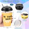 Gerrii 100 Pack Disposable Coffee Cups with Lids and Straws, Motivational Paper Cups with 6 Quotes and Designs Disposable Hot Cups for Water, Juice, Coffee, Tea, Home, Shop Cafe(Stylish Style, 16 oz) view 4