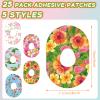 Panelee 25 Pcs Adhesive Patch Compatible with Dexcom Sweatproof Colorful Floral Variety Pre Cut Adhesive Tape, Glucose Monitor Protection (G7) view 2