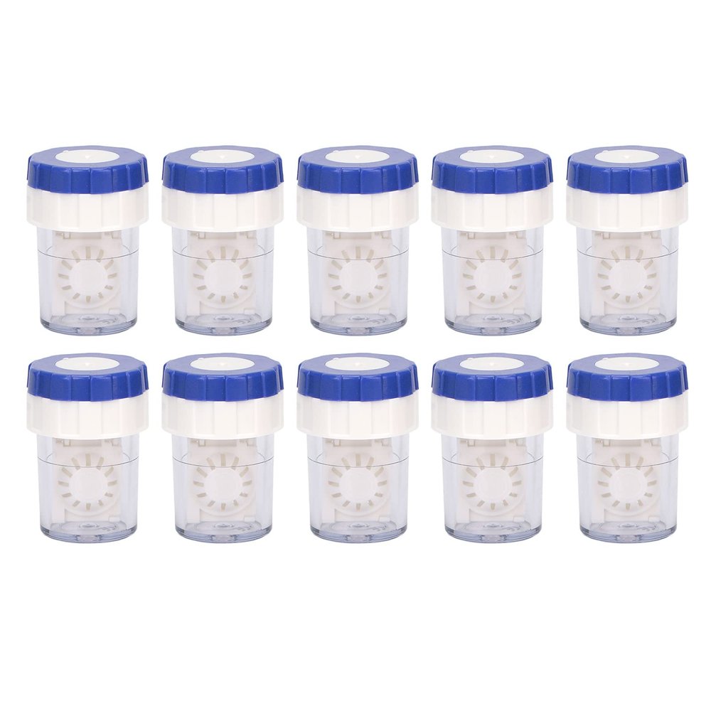 MINGZHE 10pcs Manual Contact Lens washer Professional Portable Contact Lens Washer wash Soaking Case(Blue)