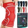 Modvel Knee Braces for Knee Pain Women & Men - 2 Pack Knee Brace for Knee Pain Set, Knee Brace Compression Sleeve, Knee Support for Knee Pain Meniscus Tear, ACL & Arthritis Pain Relief,Orange S view 1