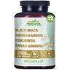 Why Not Natural 4-in-1 Organic Black Maca Root, Ashwagandha, Fenugreek, Panax Ginseng Capsules, Supplement for Men and Women view 1