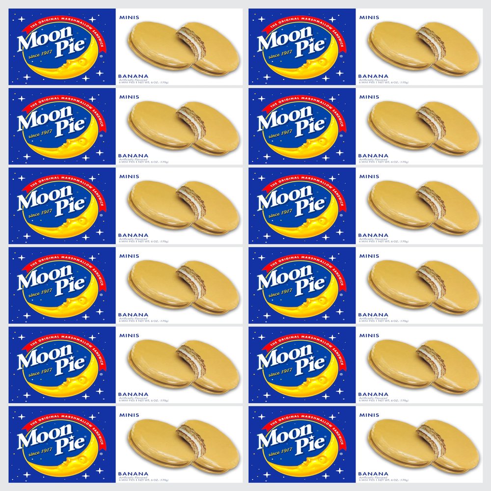 Marshmellow-Cookies  72 Count (12 Boxes, 6 Each) Individually Wrapped  Bulk Snacks for Office, Staff, Clients, Meetings, Training, Events  Wholesale Treats Case lot x 1 (Banana)