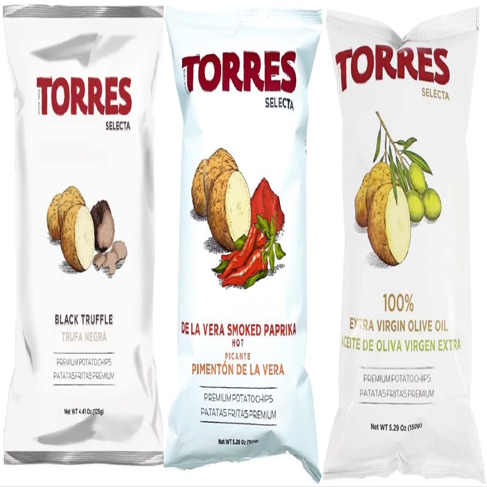 (BIG BAGS) Torres Spanish Potato Chips Patatas Fritas Made in Barcelona Spain Limited Edition (3 Pack) - Choose Your Favorite Flavors ((NEW) Fried Eggs [3 pack])