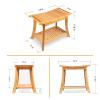 Shower Bench Stool for Inside Shower: Gnomiya 2-Tier Bamboo Shower Seat with Storage Shelf for Shaving Legs, Wood Shower Chair with Handle for Seniors Adults Disabled Women view 3