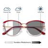 2023 Transition Photochromic Cat Eye Bifocal Reading Glasses For Women Outdoor driving Sunglasses Readers (red, 0, multiplier_x) view 2