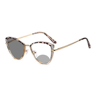 2023 Transition Photochromic Cat Eye Bifocal Reading Glasses For Women Outdoor driving Sunglasses Readers (leopard, 3.75, multiplier_x)