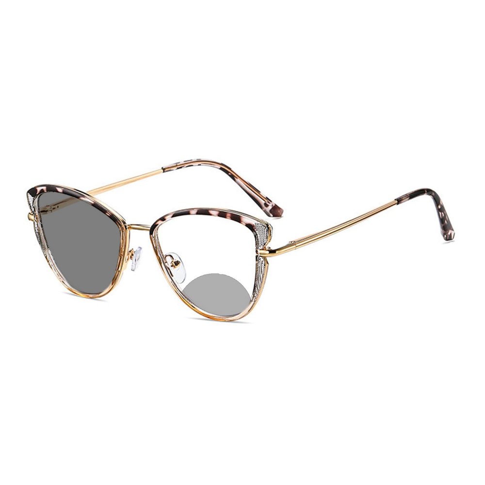 2023 Transition Photochromic Cat Eye Bifocal Reading Glasses For Women Outdoor driving Sunglasses Readers (leopard, 3.75, multiplier_x)
