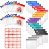 35+2 Pcs Pill Pouch Bags Zippered Pill Pouch Set with 2 Sheets Label, 7 Colors Pill Pouches for Medicine Travel Reusable Small Plastic Pill Bags for Travel/Home Daily use view 1